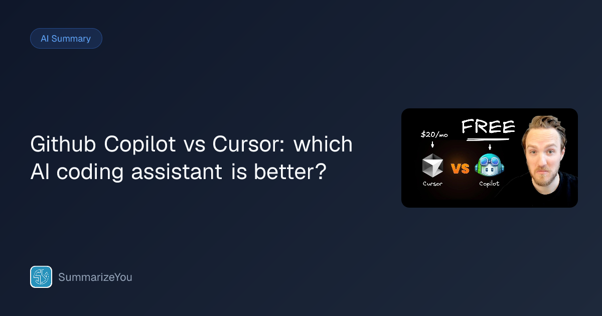 Summary of Github Copilot vs Cursor: which AI coding assistant is ...