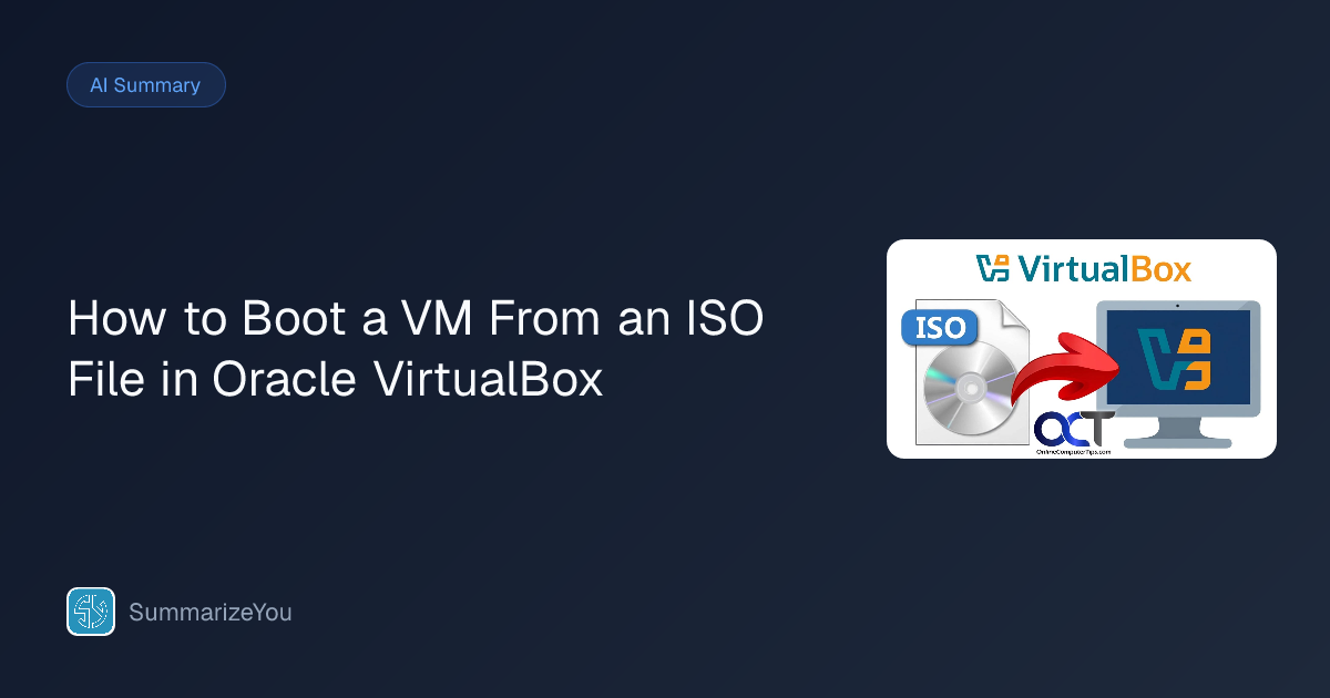 Summary of How to Boot a VM From an ISO File in Oracle VirtualBox ...