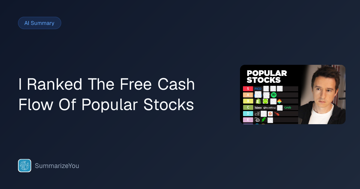 Summary of I Ranked The Free Cash Flow Of Popular Stocks - SummarizeYou