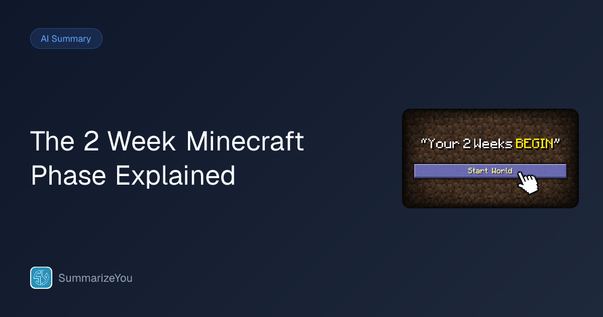 Summary of The 2 Week Minecraft Phase Explained - SummarizeYou