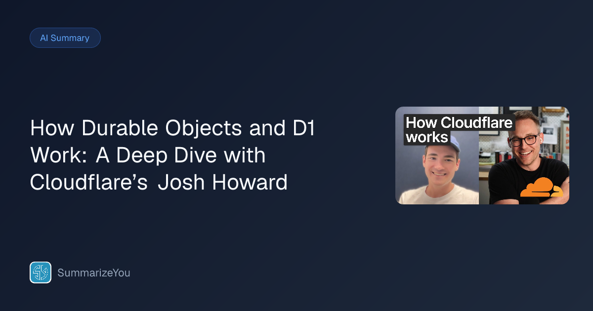 Summary of How Durable Objects and D1 Work: A Deep Dive with Cloudflare ...