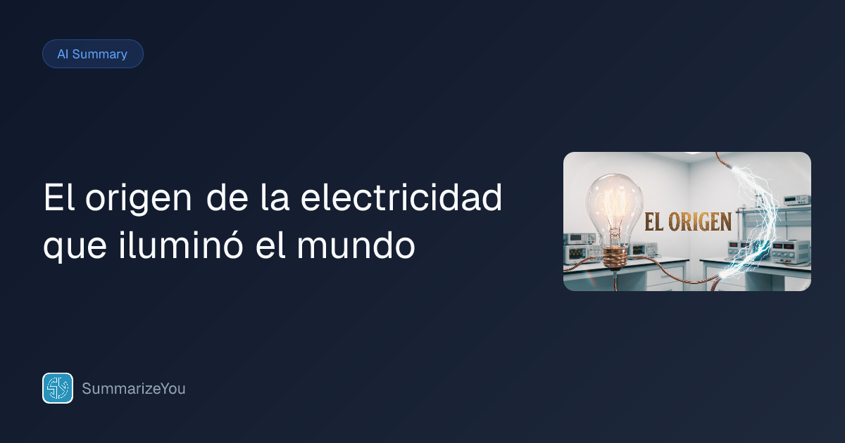Summary of El origen de la electricidad que iluminó el mundo - SummarizeYou