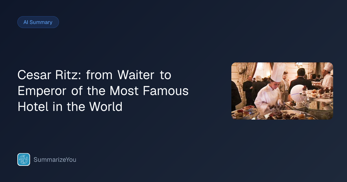 Resumen de Cesar Ritz: from Waiter to Emperor of the Most Famous Hotel ...