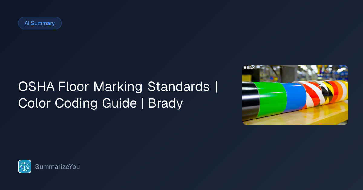 Resumen de OSHA Floor Marking Standards | Color Coding Guide | Brady ...