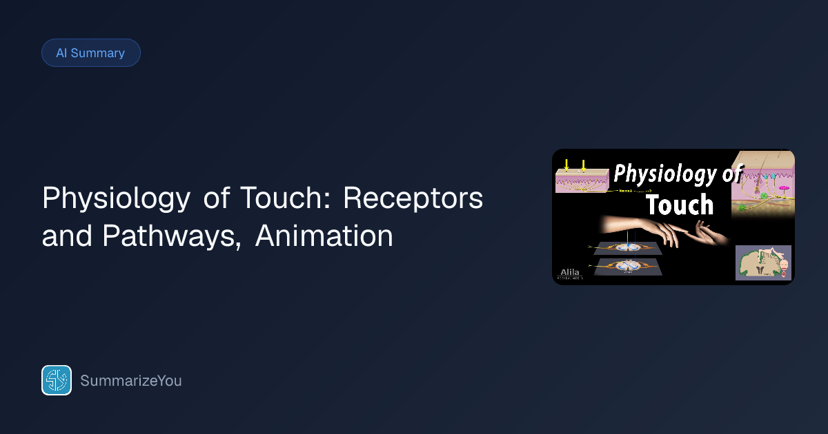 Resumen de Physiology of Touch: Receptors and Pathways, Animation ...
