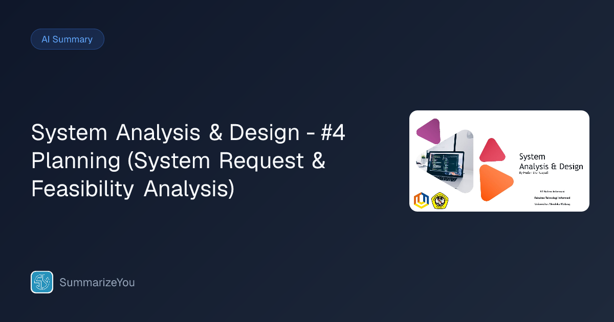 Resumen de System Analysis & Design - #4 Planning (System Request ...