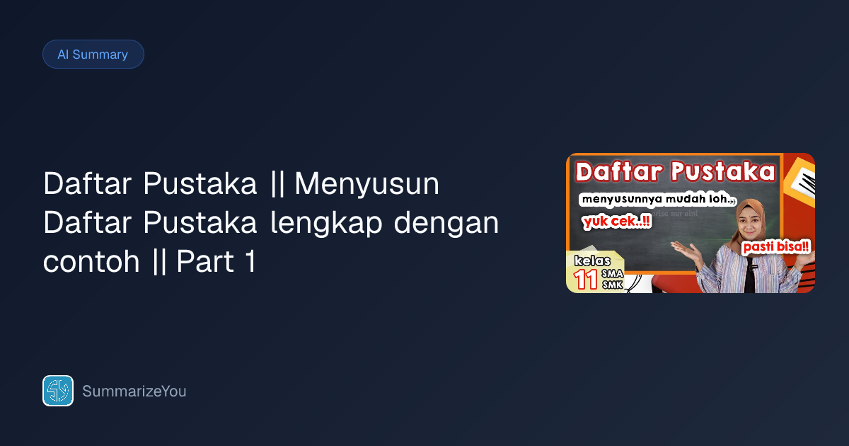 Resumen de Daftar Pustaka || Menyusun Daftar Pustaka lengkap dengan ...