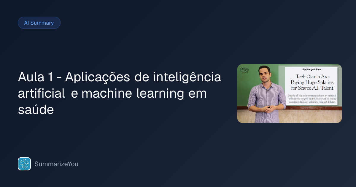 Resumen de Aula 1 - Aplicações de inteligência artificial e machine ...