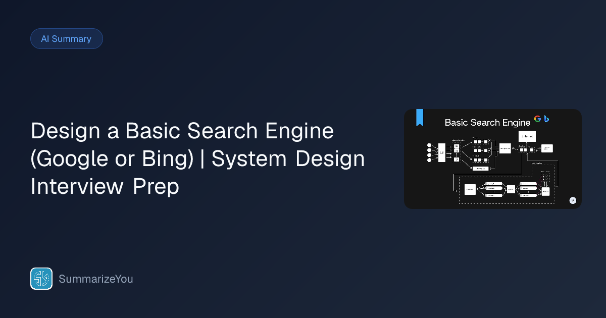 Resumen de Design a Basic Search Engine (Google or Bing) | System ...