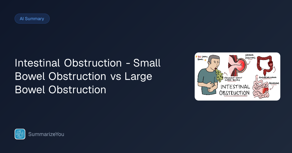 Resumen de Intestinal Obstruction - Small Bowel Obstruction vs Large ...