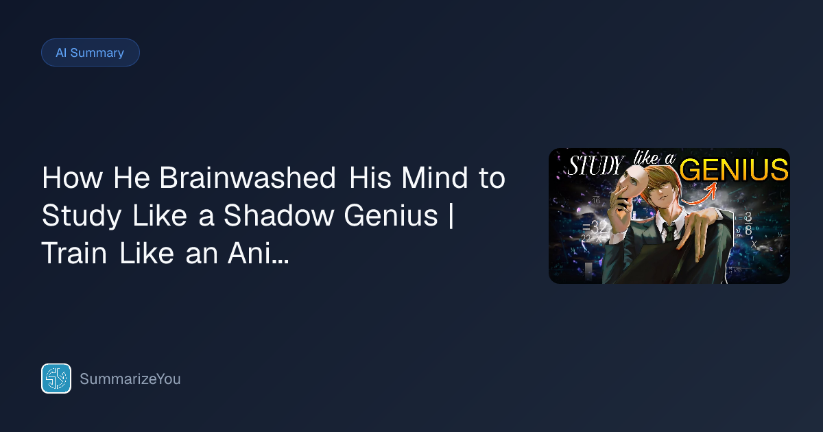 Resumen de How He Brainwashed His Mind to Study Like a Shadow Genius ...