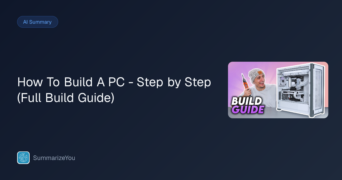 Resumen de How To Build A PC - Step by Step (Full Build Guide ...