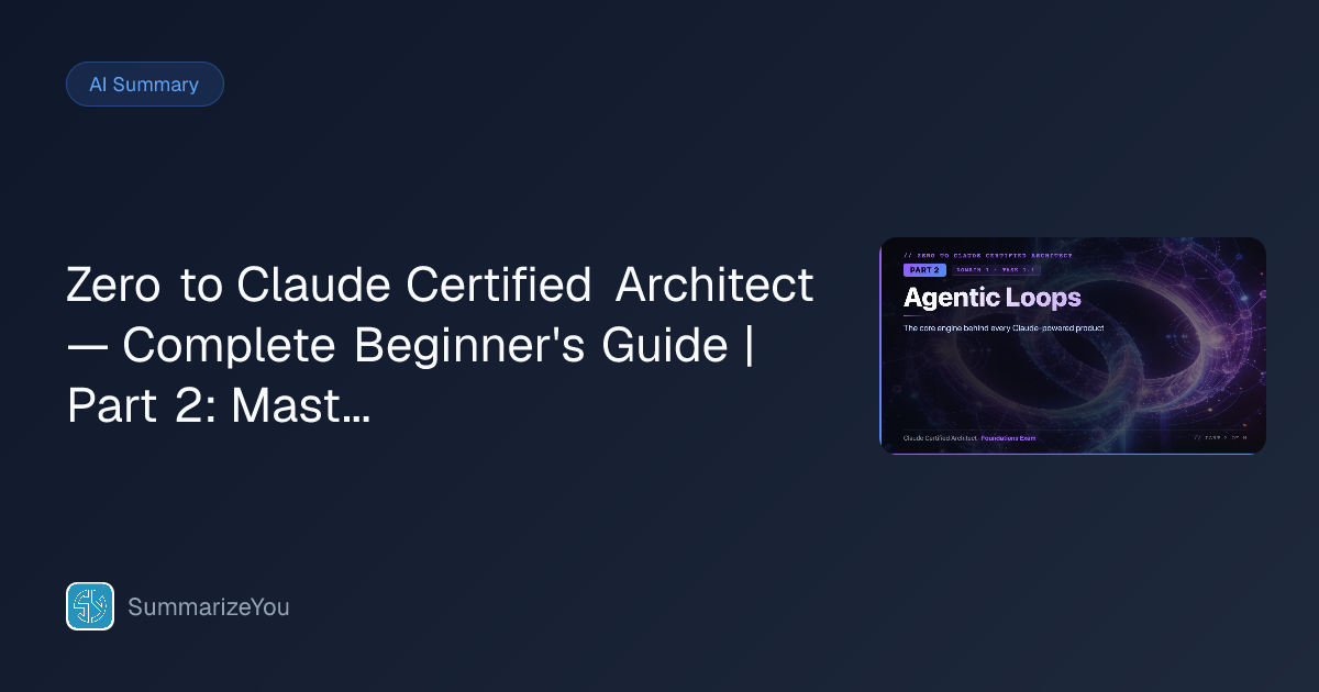 Résumé de Zero to Claude Certified Architect — Complete Beginner's ...