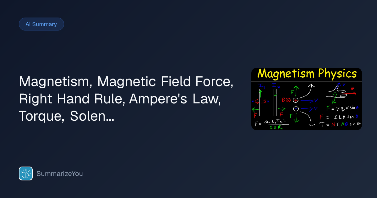 Sintesi di Magnetism, Magnetic Field Force, Right Hand Rule, Ampere's ...