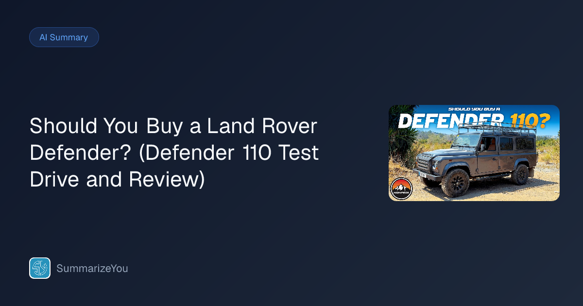 Resumo de Should You Buy a Land Rover Defender? (Defender 110 Test ...