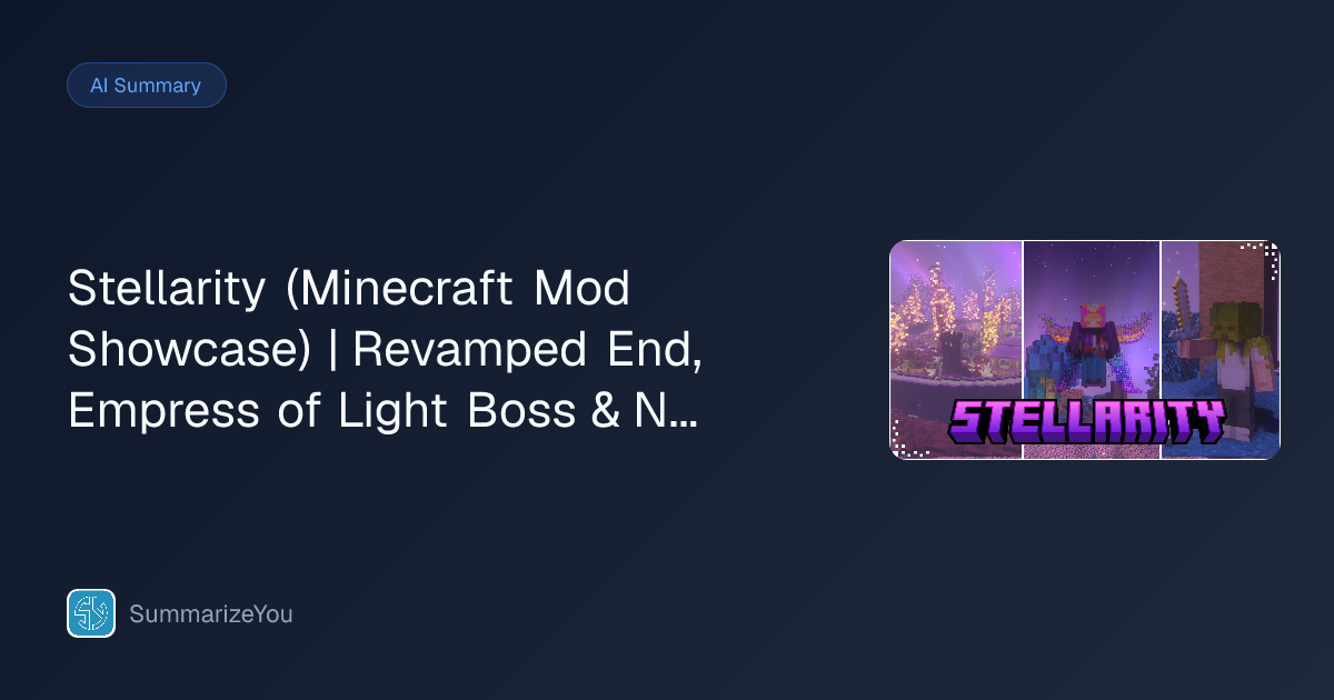 Resumo de Stellarity (Minecraft Mod Showcase) | Revamped End, Empress ...